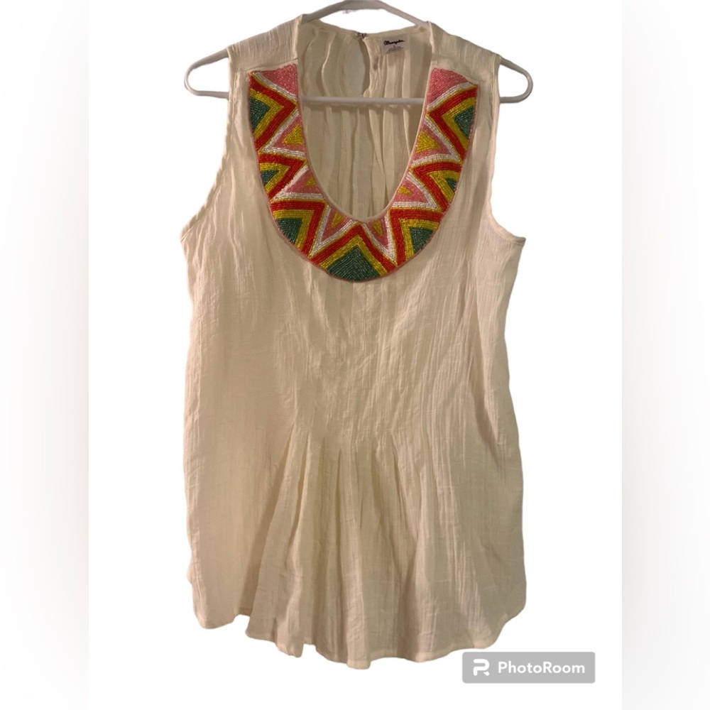 Wrangler Boho/Aztec Beaded Sleeveless Top